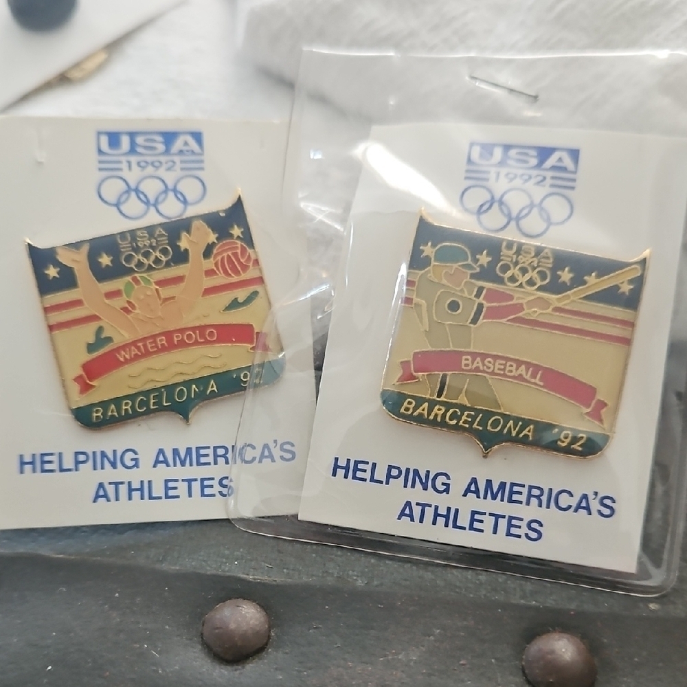 Active USA Olympic Commemorative Pins - Gold and Multicolor